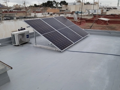 photovoltaic panels on the roof